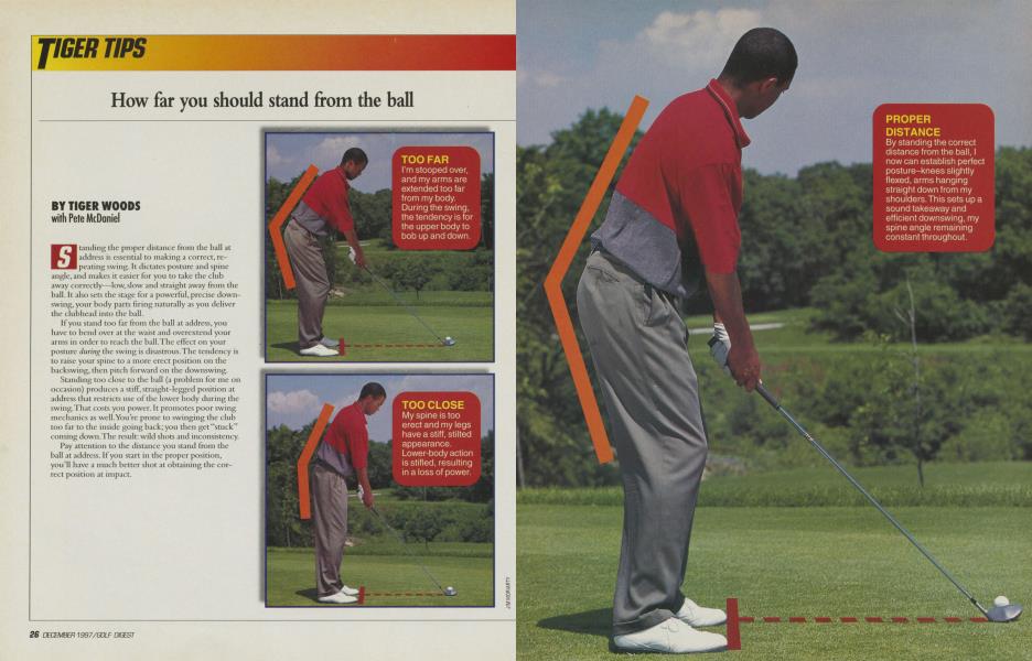 How far you should stand from the ball