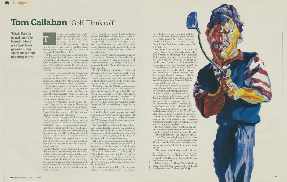 ‘Golf. Think golf'