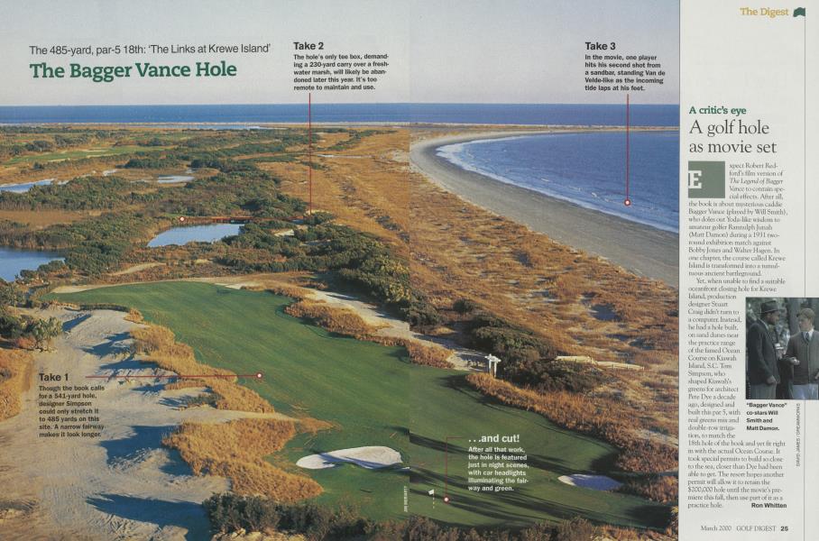 A golf hole as movie set