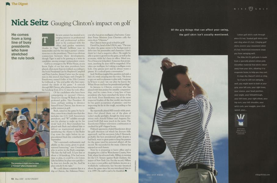 Nick Seitz Gauging Clinton's impact on golf