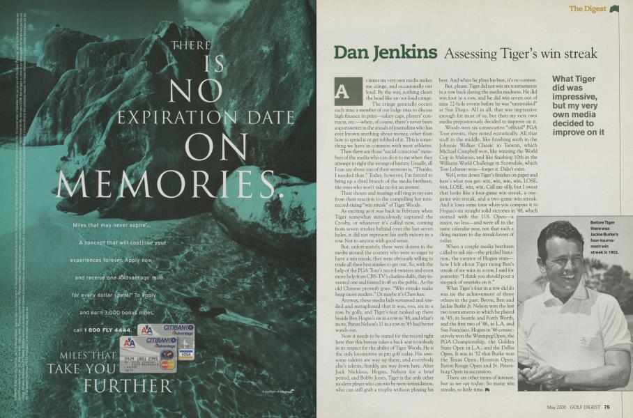 Dan Jenkins Assessing Tiger’s win streak
