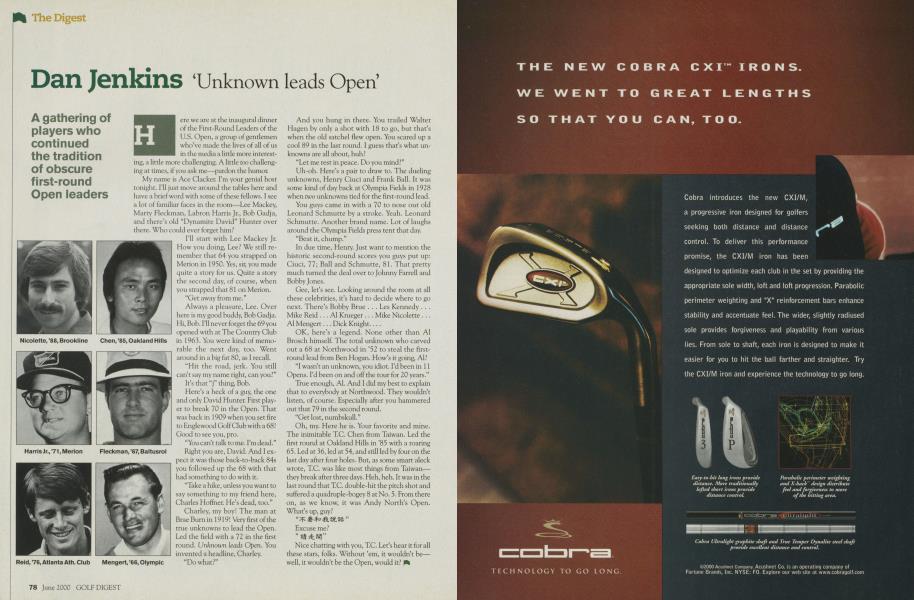 Dan Jenkins ‘Unknown leads Open’