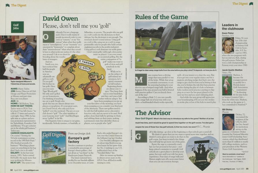 Please, don’t tell me you ‘golf’