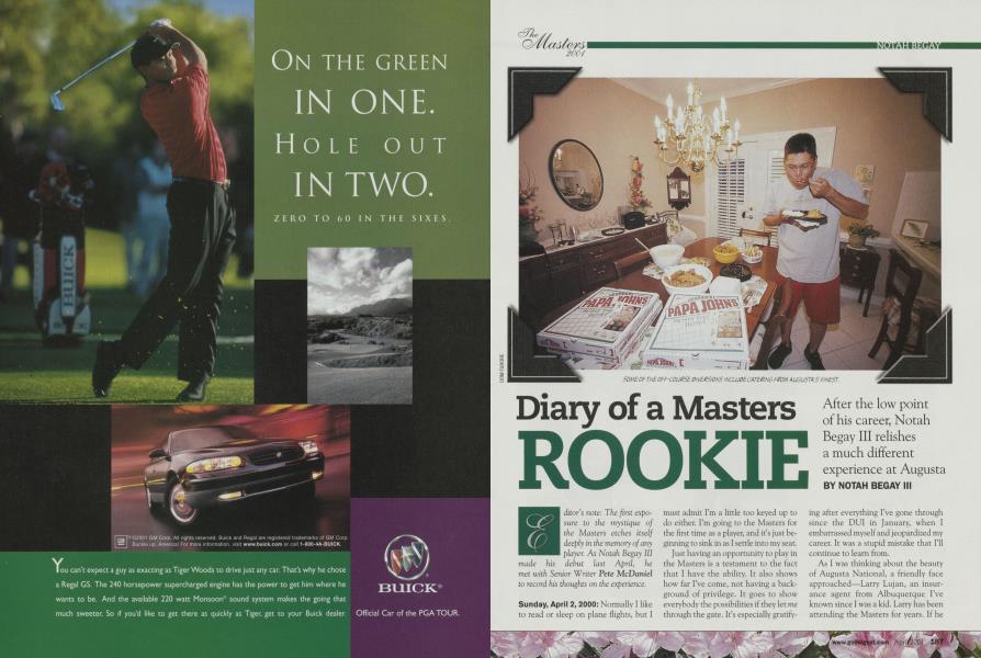 Diary of a Masters ROOKIE