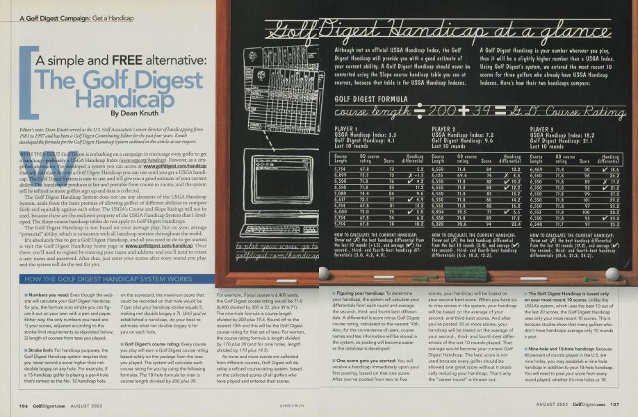 A simple and FREE alternative: The Golf Digest Handicap