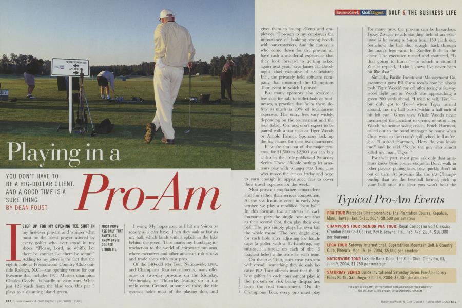 Playing in a Pro-Am
