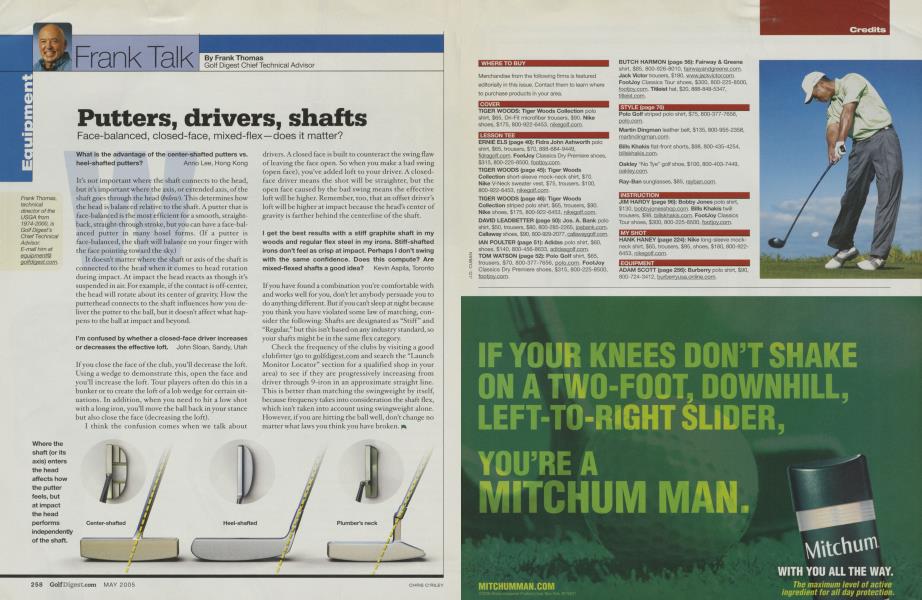Putters, drivers, shafts