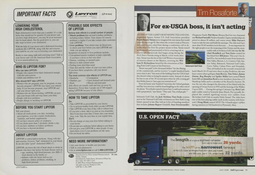 For ex-USGA boss, it isn’t acting