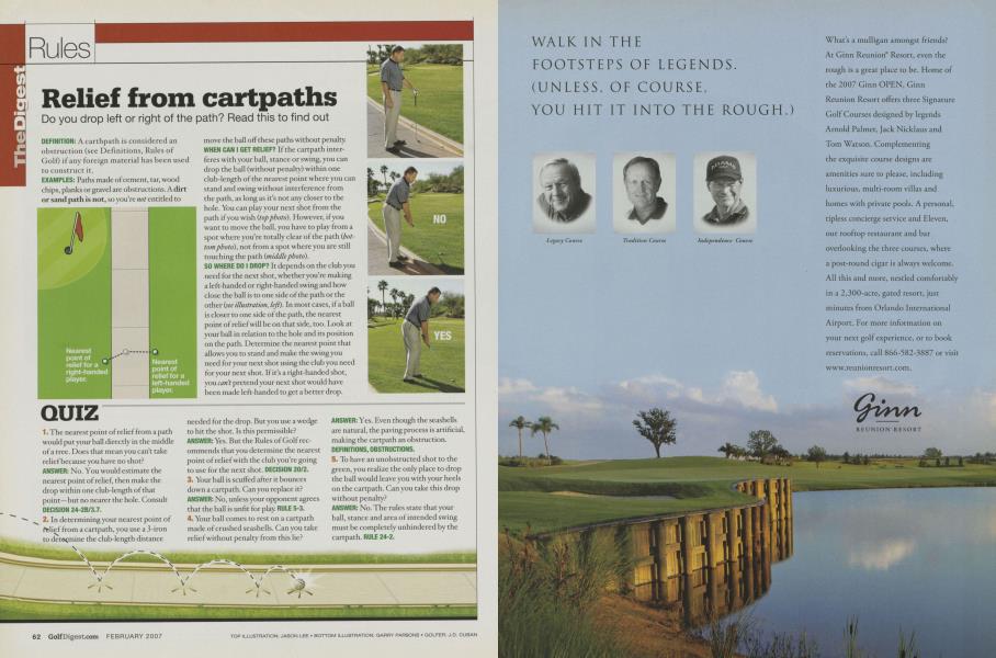 Relief from cartpaths