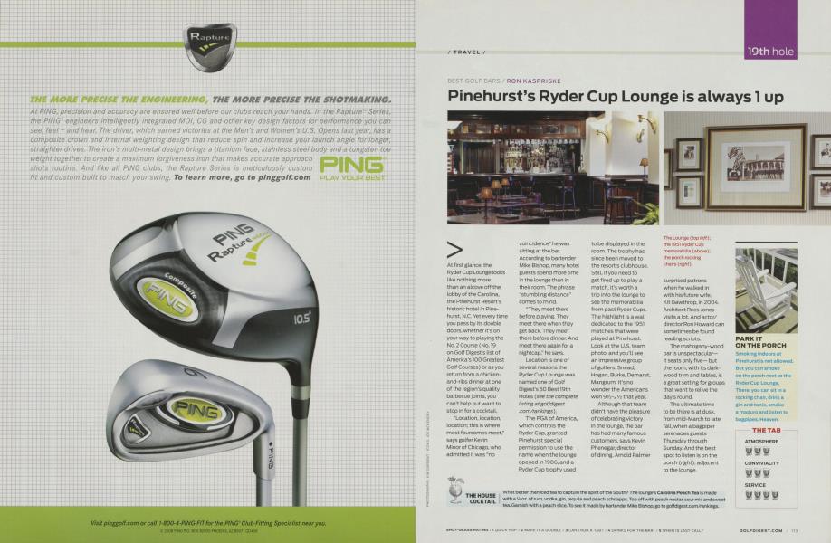 Pinehurst’s Ryder Cup Lounge is always 1 up
