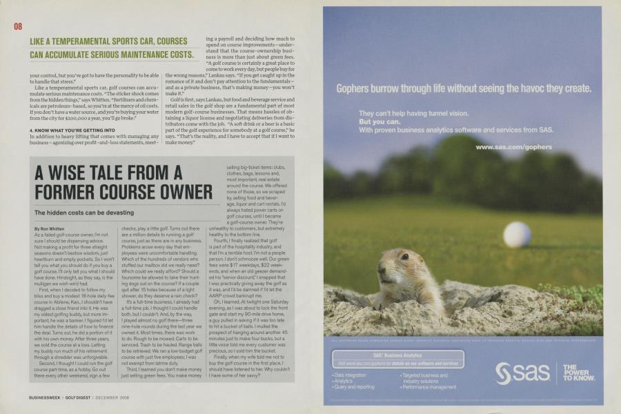A WISE TALE FROM A FORMER COURSE OWNER