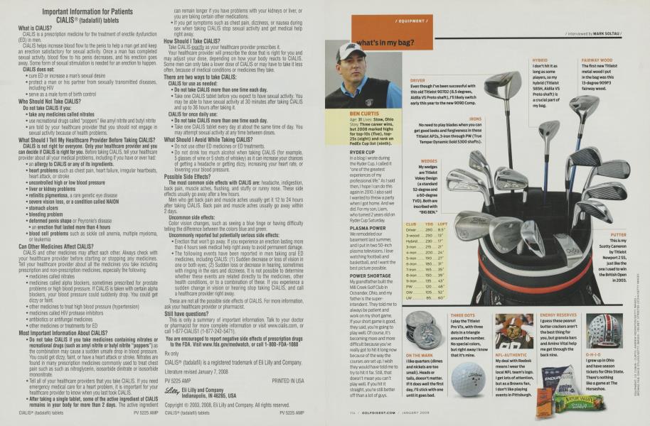 what's in my bag? Golf Digest JANUARY 2009