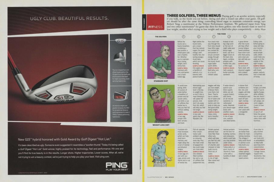 THREE GOLFERS, THREE MENUS
