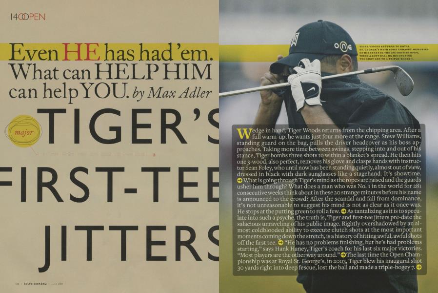 TIGER'S FIRST-TEE JITTERS