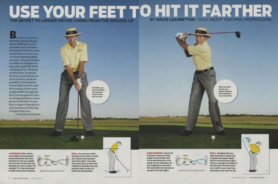 USE YOUR FEET TO HIT IT FARTHER