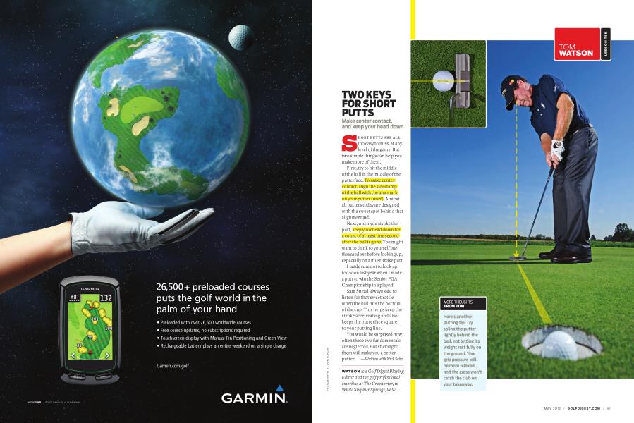TWO KEYS FOR SHORT PUTTS