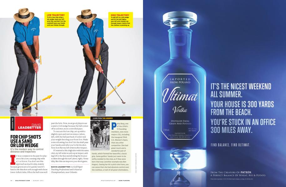 FOR CHIP SHOTS USE A SAND OR LOB WEDGE