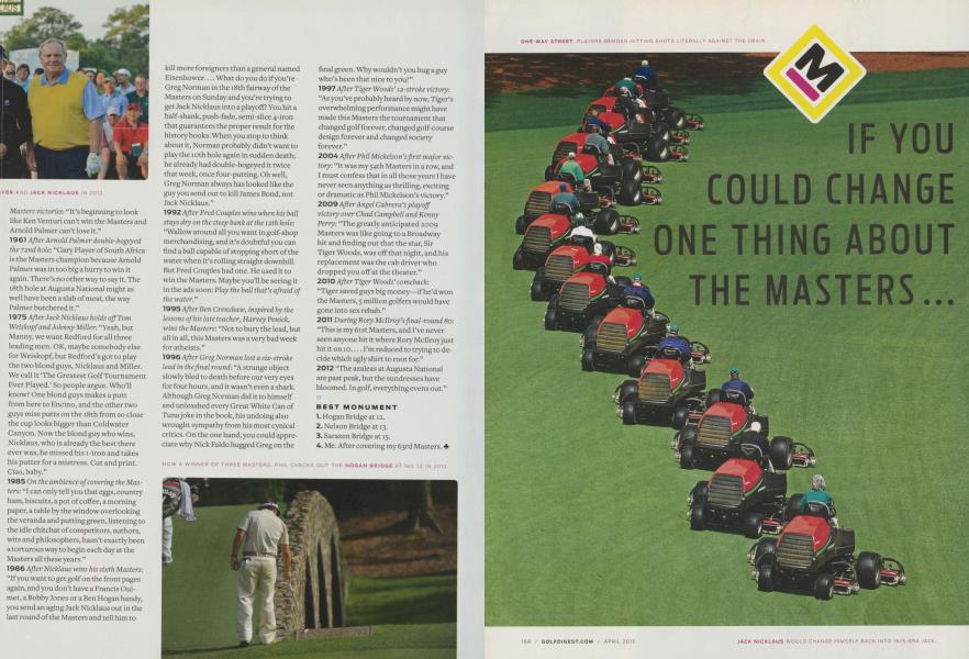 IF YOU COULD CHANGE ONE THING ABOUT THE MASTERS...