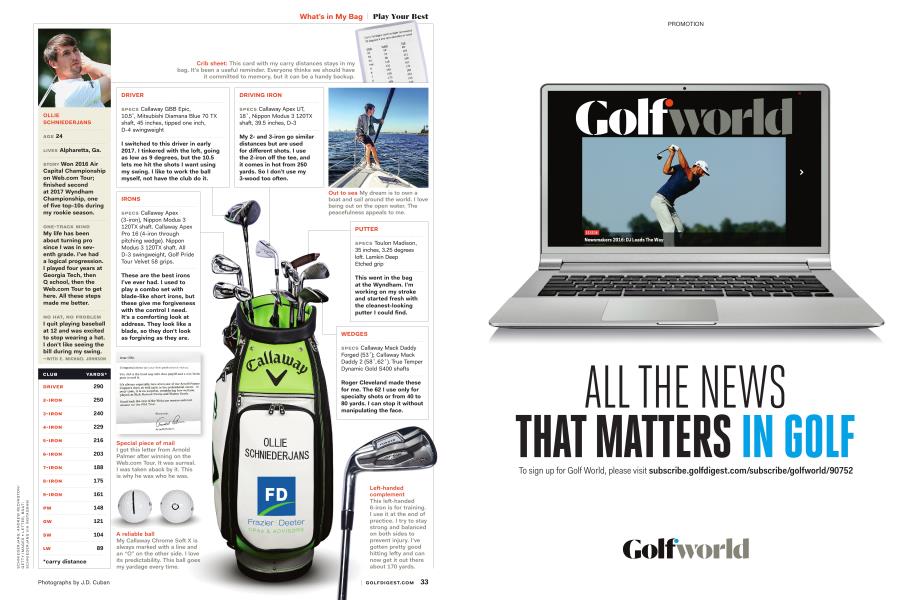 What’s in My Bag Golf Digest DECEMBER 2017