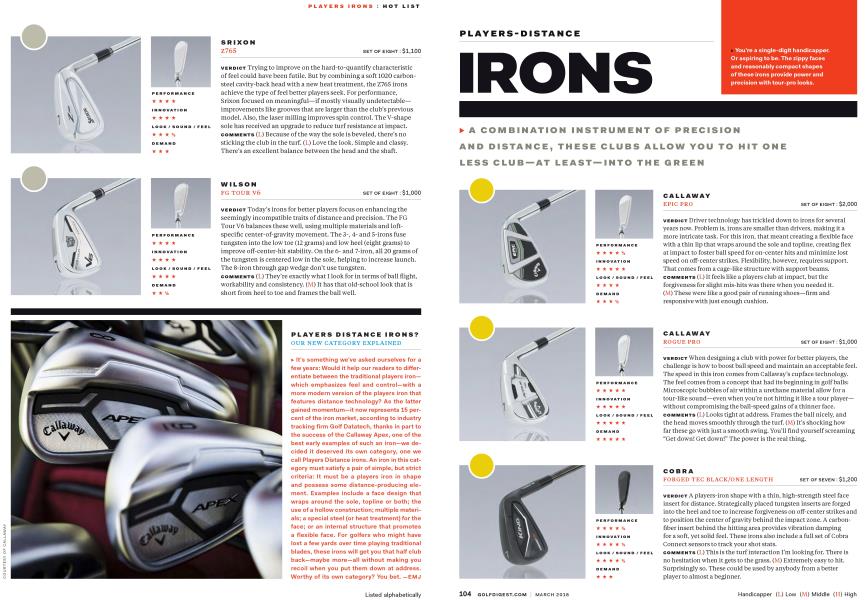 HOT LIST: PLAYERS-DISTANCE IRONS