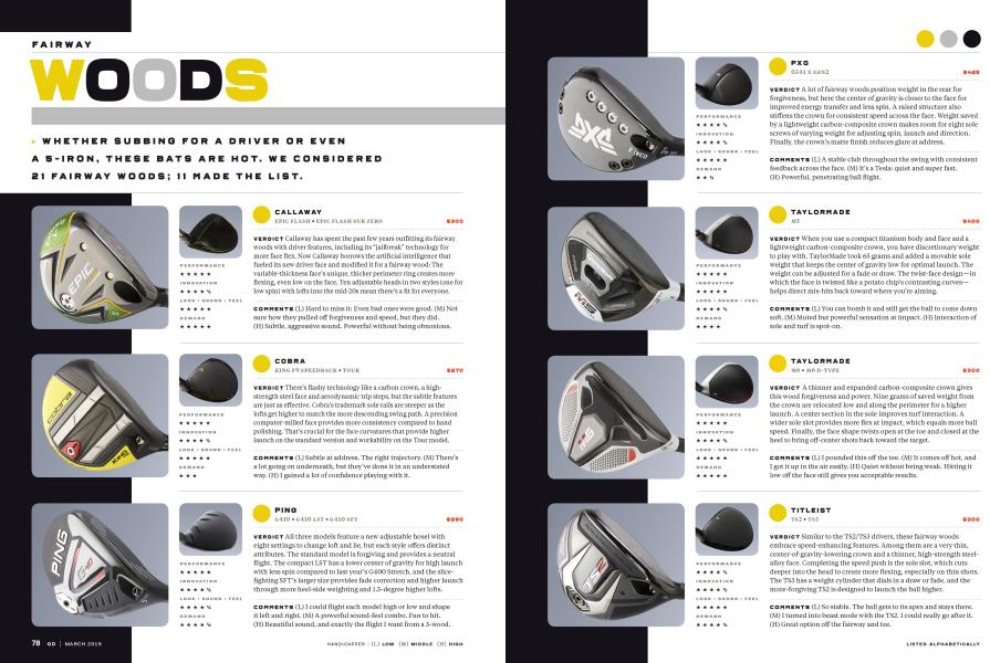 FAIRWAY WOODS Golf Digest MARCH 2019