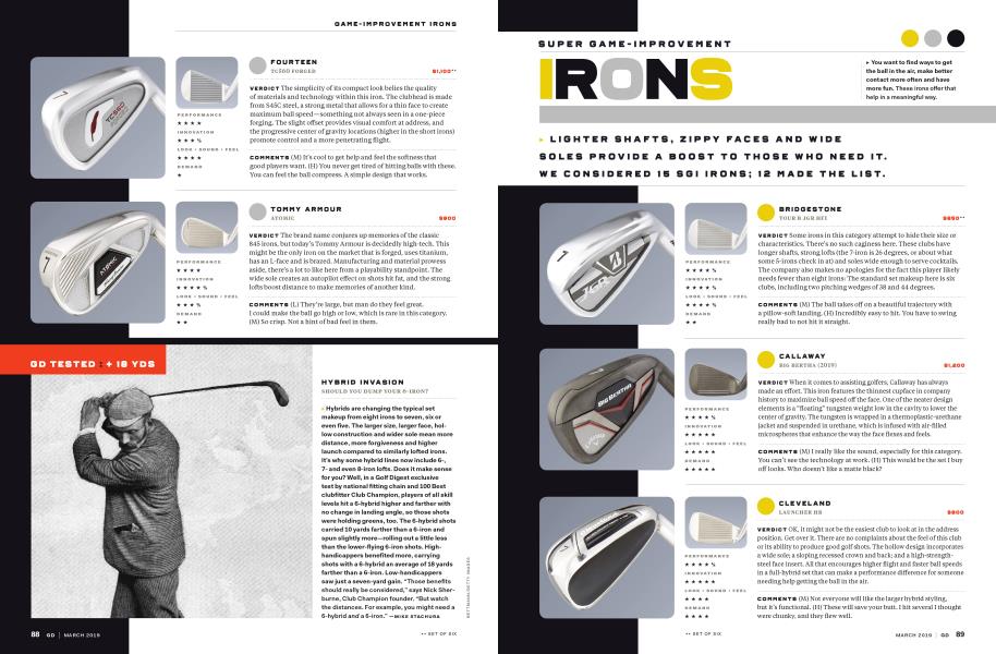 SUPER GAMEIMPROVEMENT IRONS Golf Digest MARCH 2019