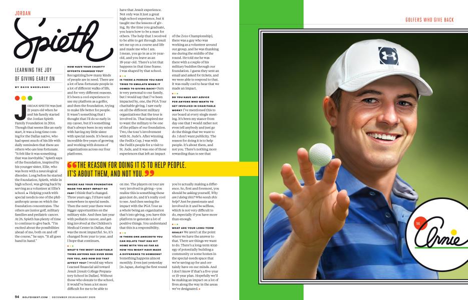 JORDAN Spieth | Golf Digest | DECEMBER 2019