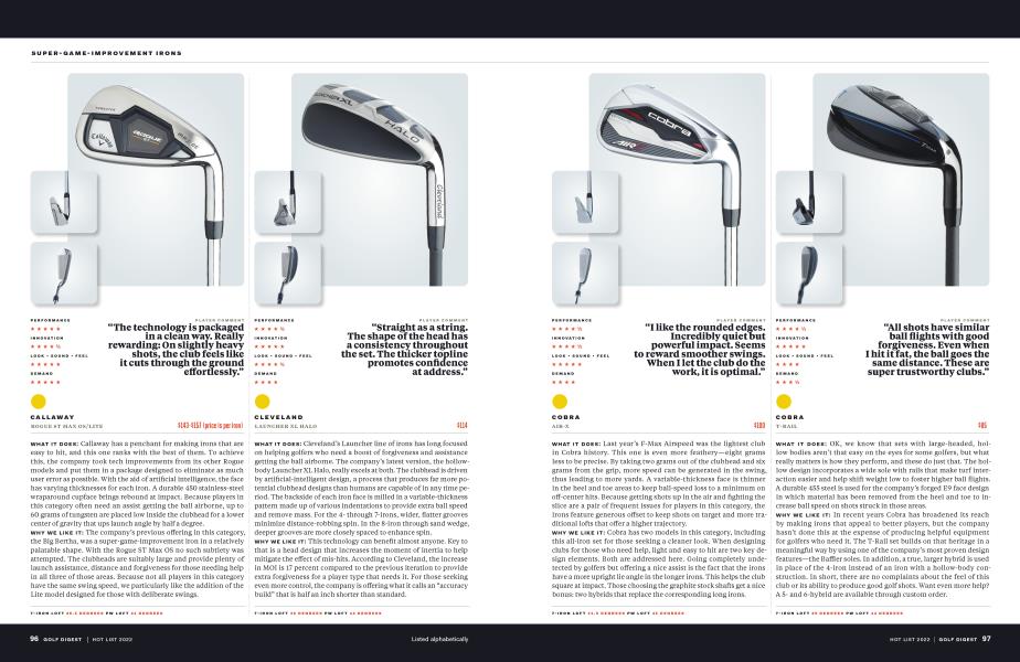 SUPERGAMEIMPROVEMENT IRONS Golf Digest DECEMBER 2022