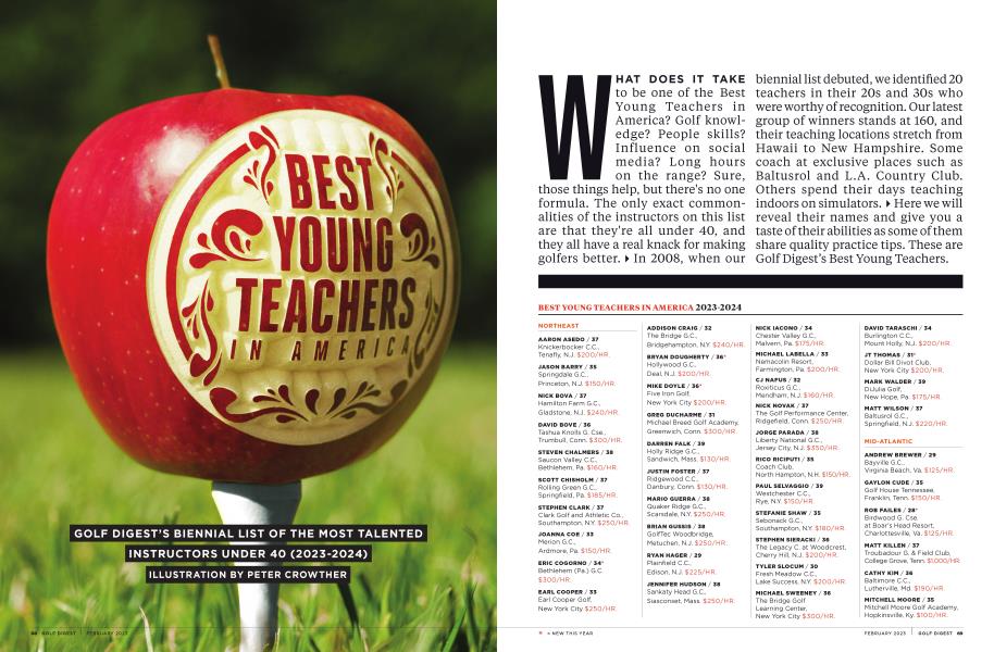 Best Young Teachers In America Golf Digest BEST YOUNG TEACHERS IN AMERICA | Golf Digest | FEBRUARY 2023