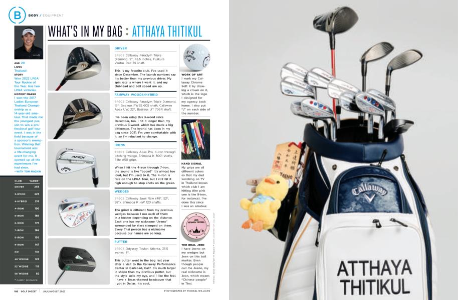 WHAT'S IN MY BAG Golf Digest JULY/AUGUST 2023
