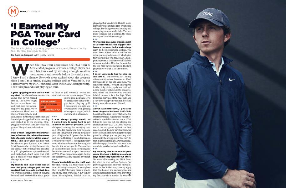 'I Earned My PGA Tour Card in College’