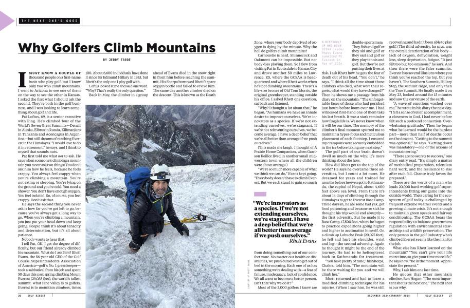 Why Golfers Climb Mountains