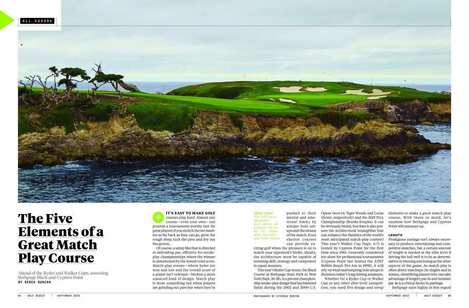 The Five Elements of a Great Match Play Course