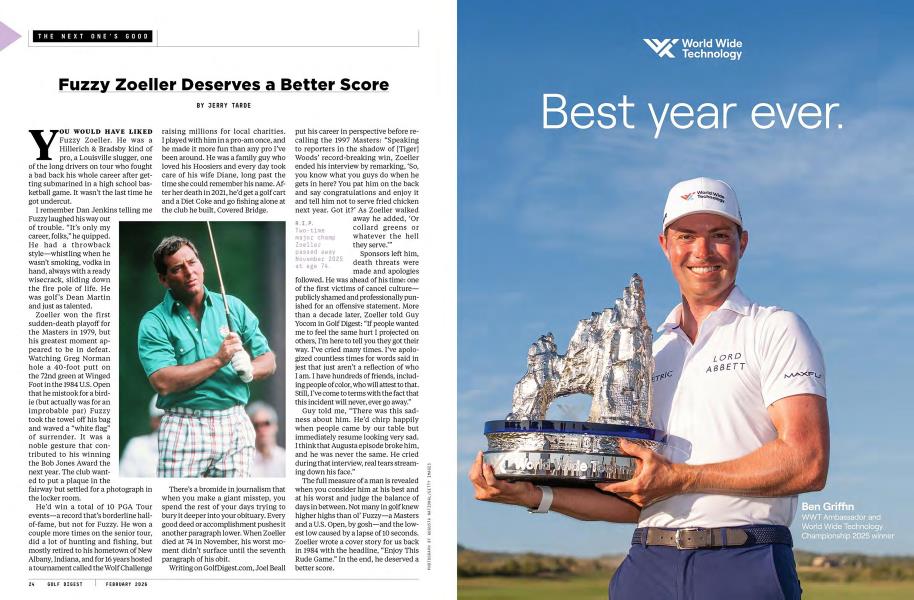 Fuzzy Zoeller Deserves a Better Score