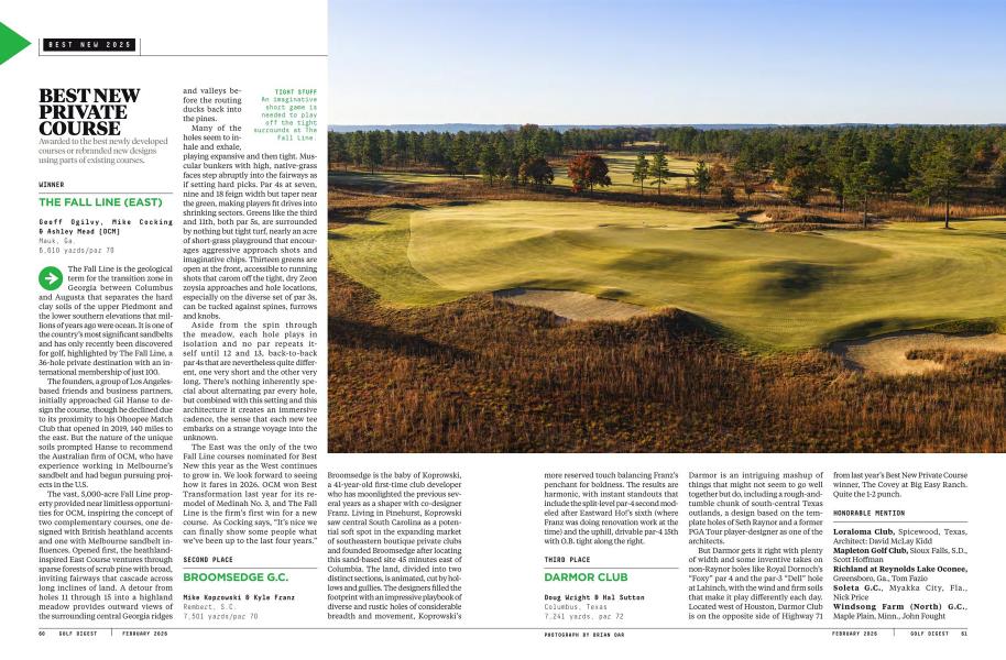 BEST NEW PRIVATE COURSE